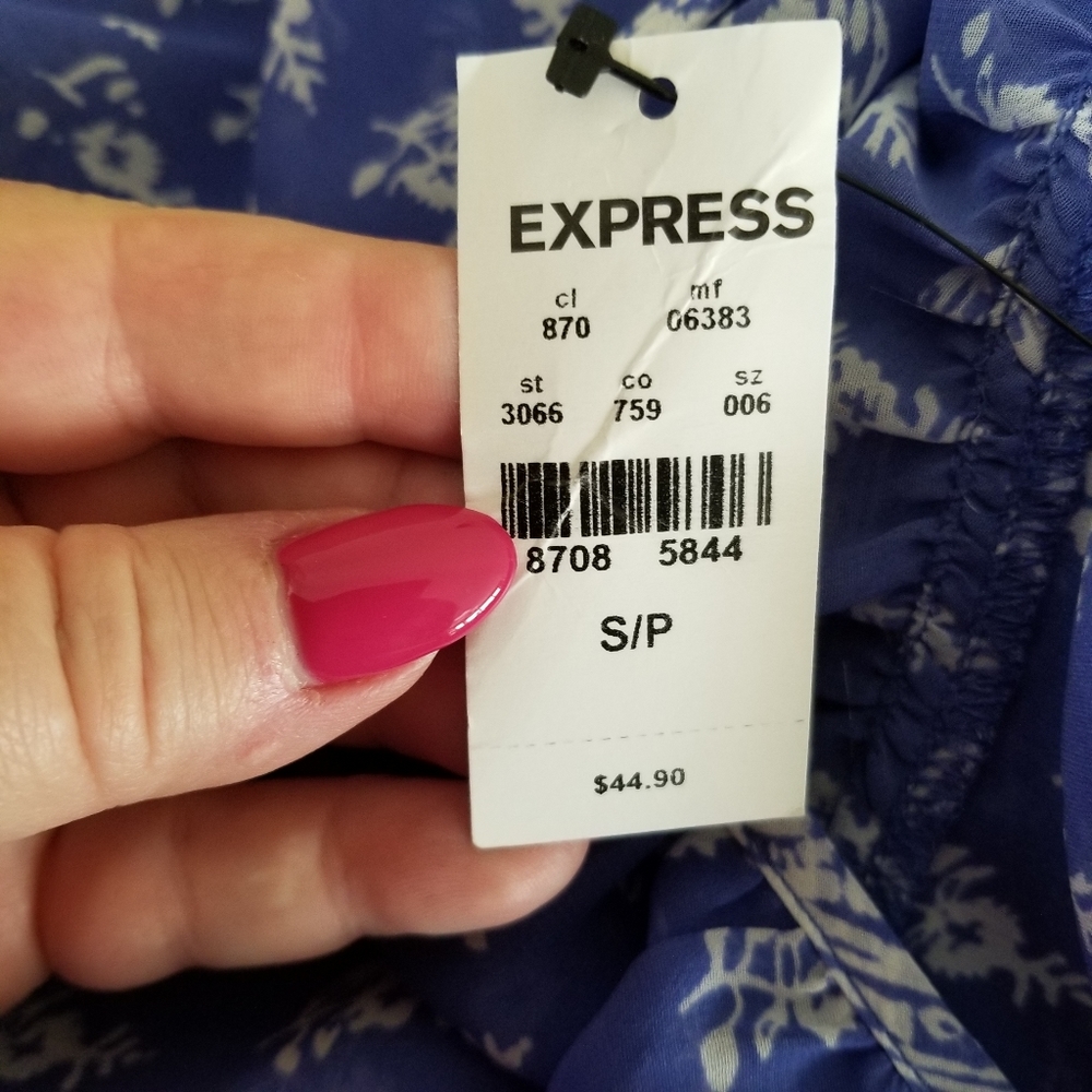 EXPRESS BLUE SLEEVELESS BLOUSE - Picture 5 of 5